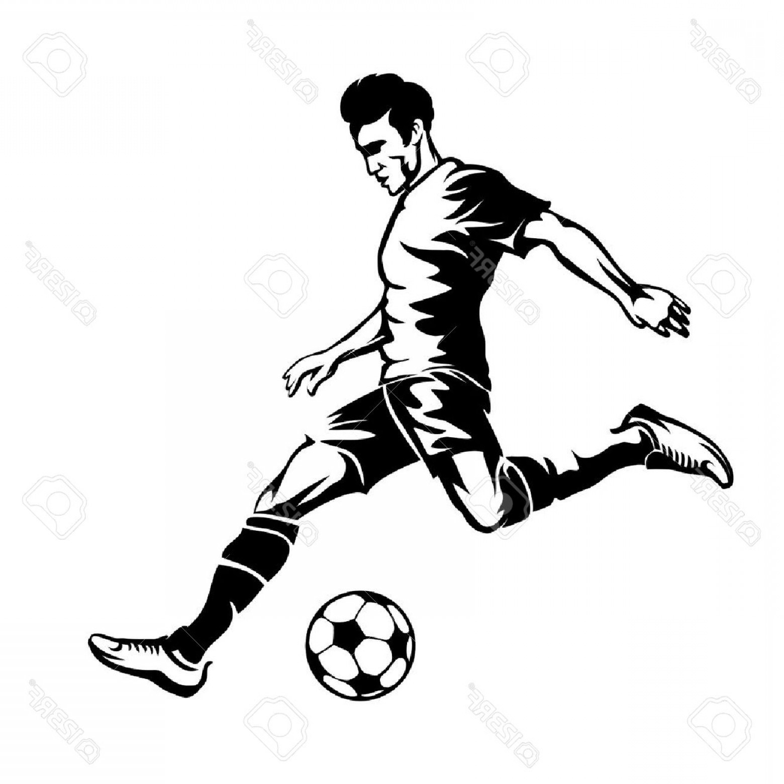 1560x1560 Photostock Vector Football Player With Soccer Ball Vector