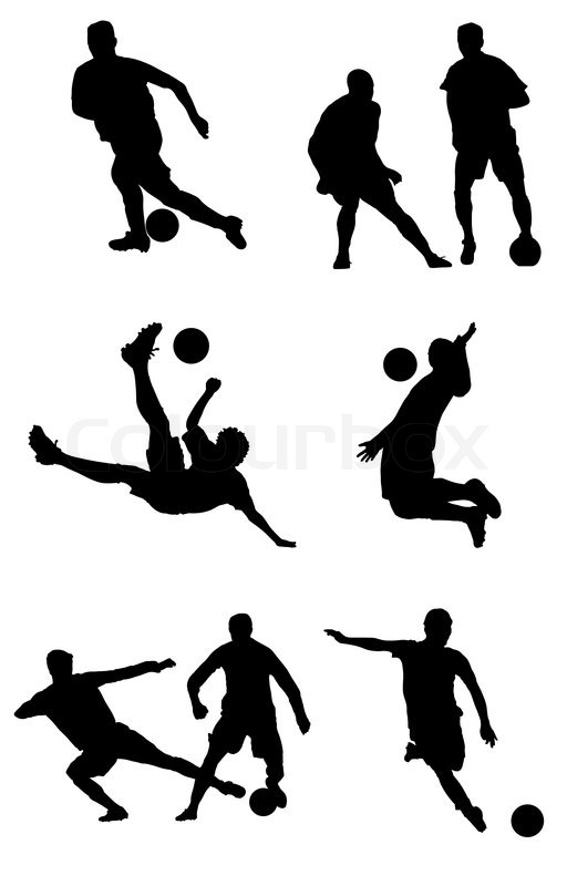 512x800 Soccer Silhouettes Players Football Stock Vector Colourbox