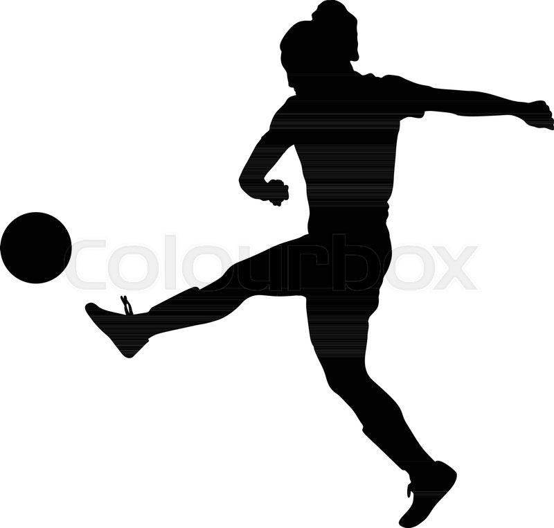 800x762 Soccer Women Silhouette Girl Player Stock Vector Colourbox
