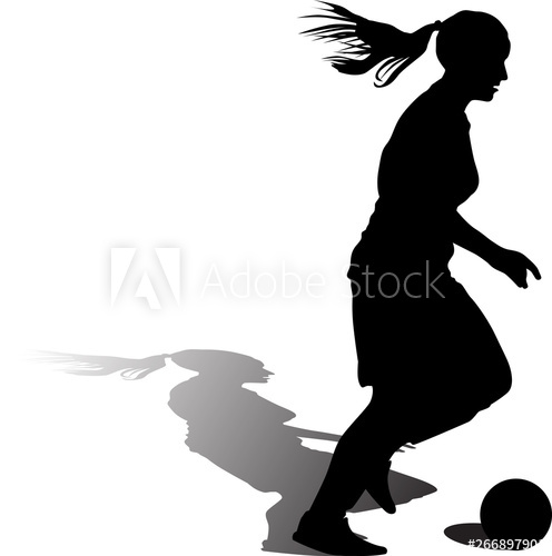 496x500 Woman Soccer Player Girl Soccer Silhouette