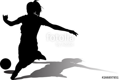 500x333 Woman Soccer Player Girl Soccer Silhouette Stock Image