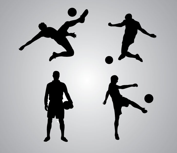 690x595 Soccer Player Silhouette Free Vector Free Vectors Ui Download