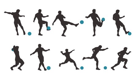 450x253 Soccer Silhouette Set Royalty Free Vector Graphics