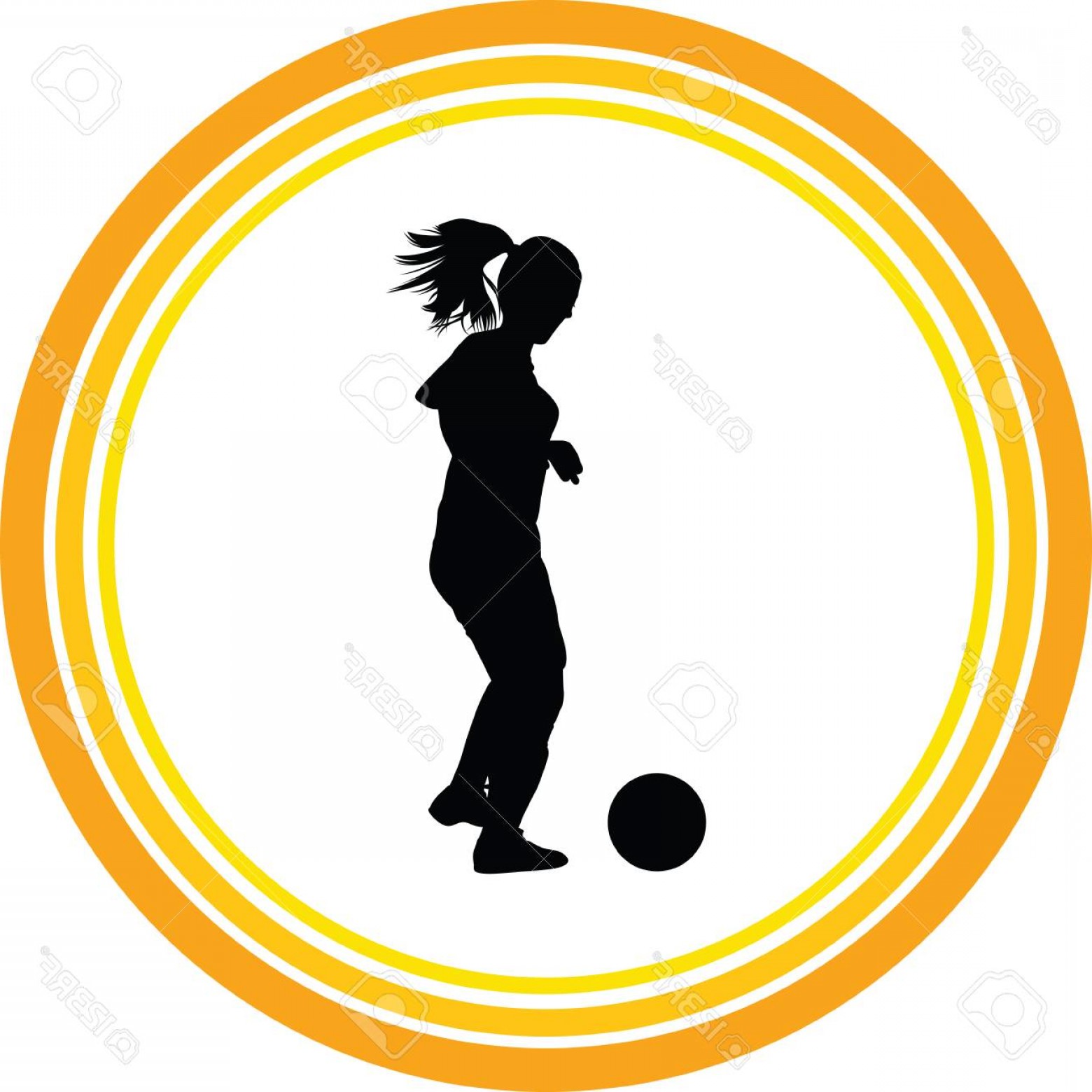 1560x1560 Photostock Vector Soccer Women Silhouette Girl Play Soccer Vector