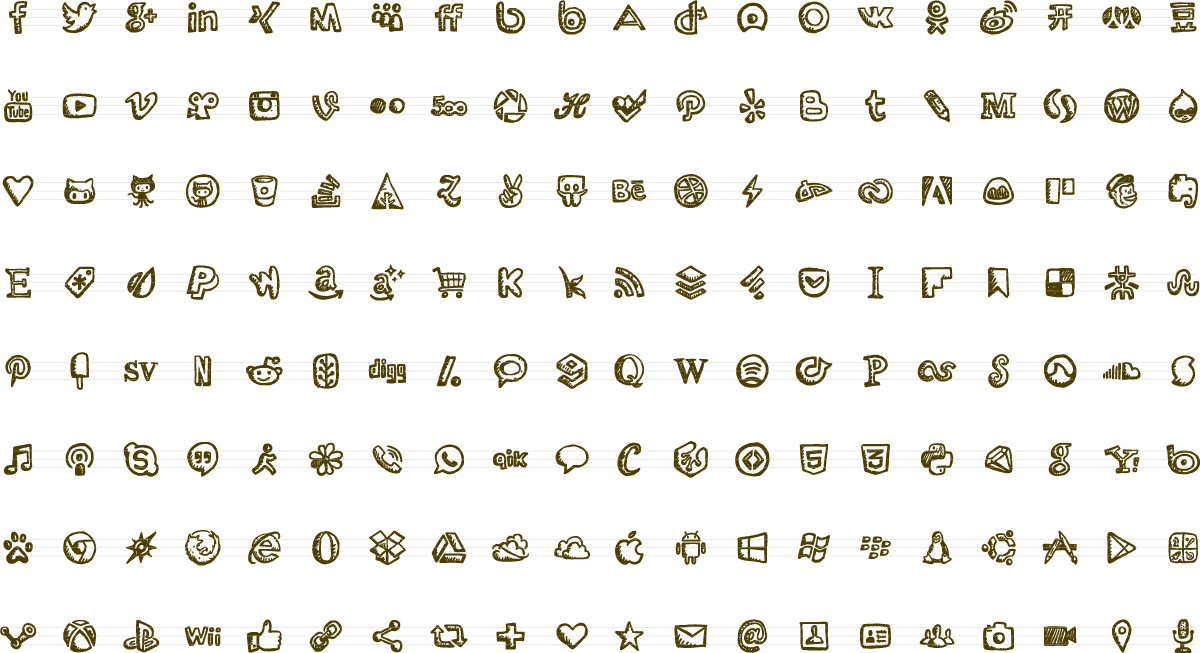 1200x653 Friendly Icons Hand Drawn Vector Social Media And Apps Icons