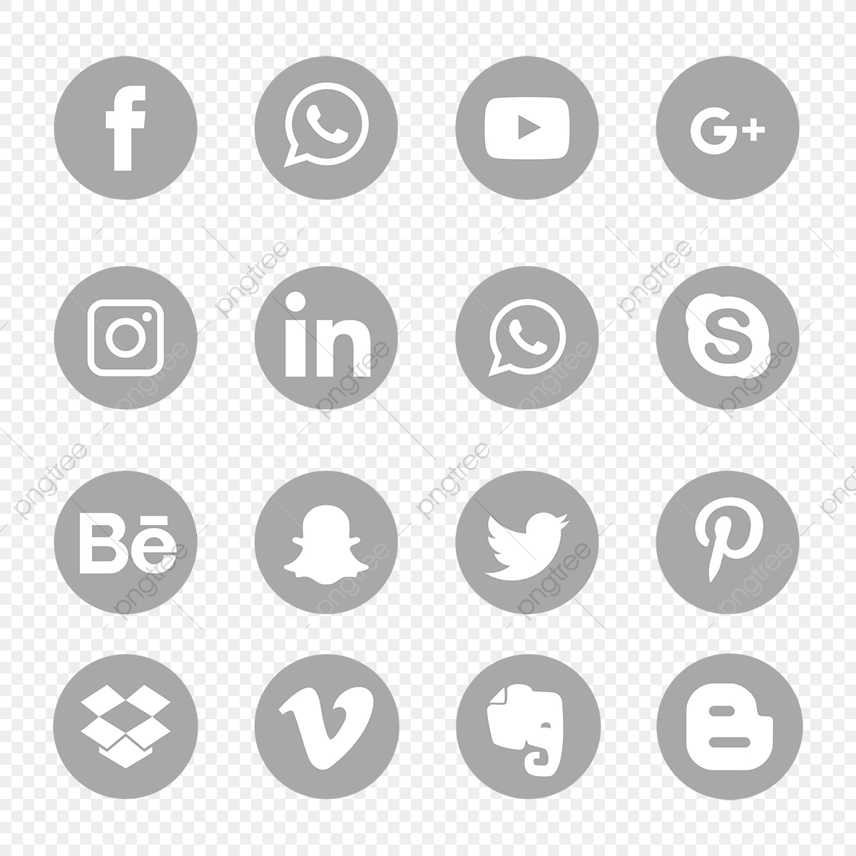 1200x1200 Gray Social Media Icons Set Symbol, Social Media Icons, Social
