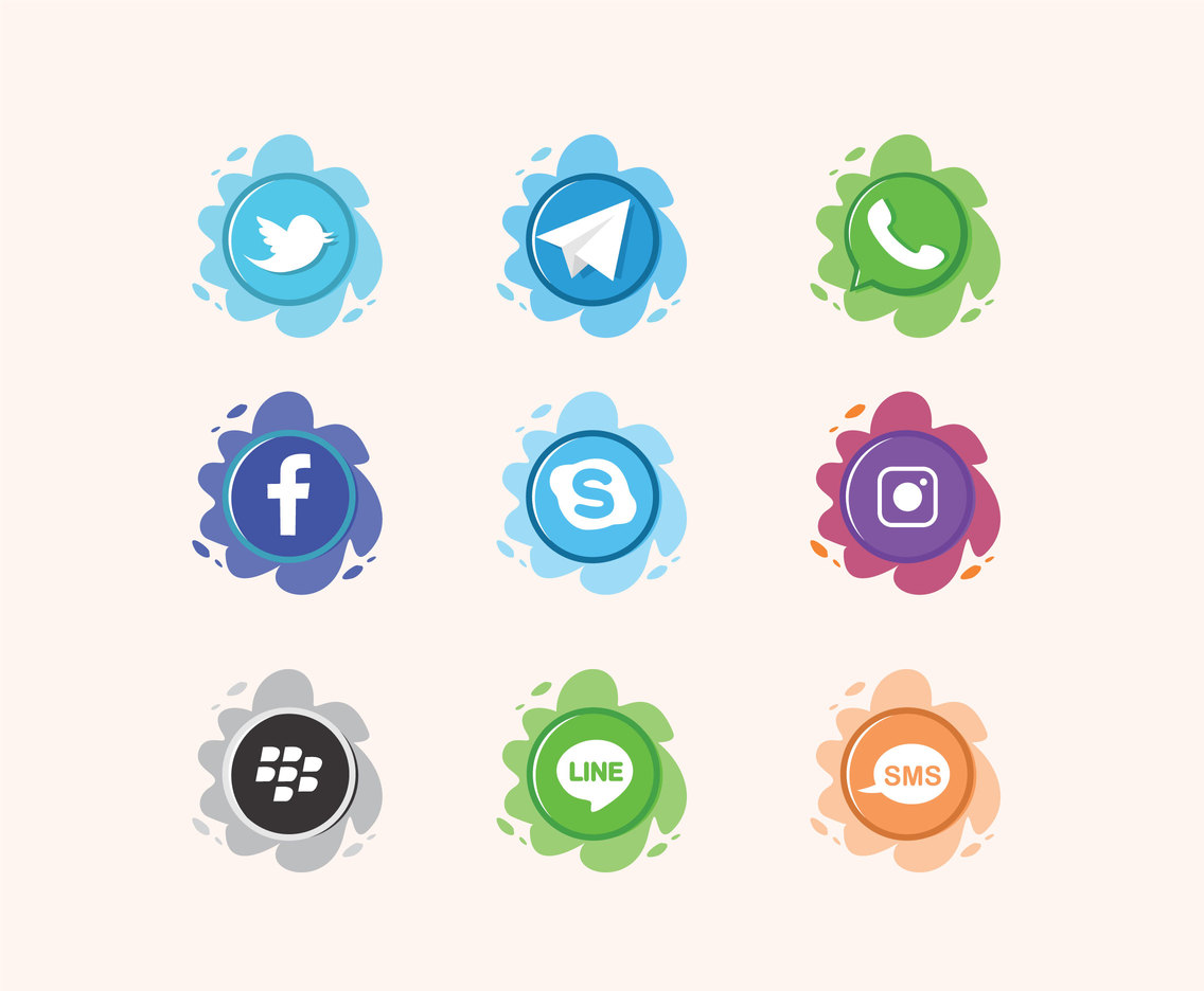 1136x936 Splashy Social Icons Vector Vector Art Graphics