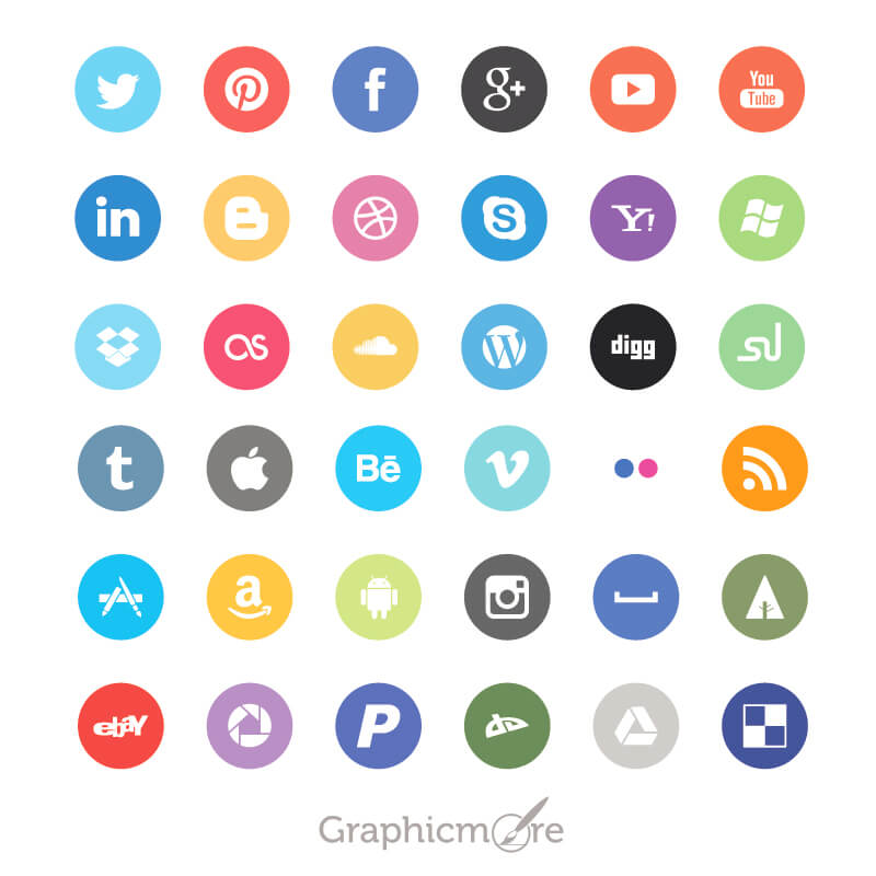 Social Media Icon Set Vector Free At Vectorified Com Collection Of Social Media Icon Set