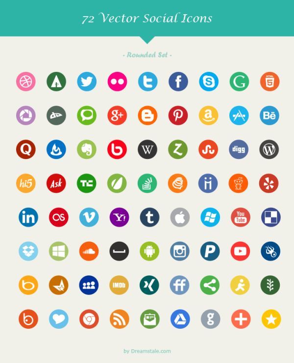 600x742 Free Vector Social Icons Web Design Freebies Social Media