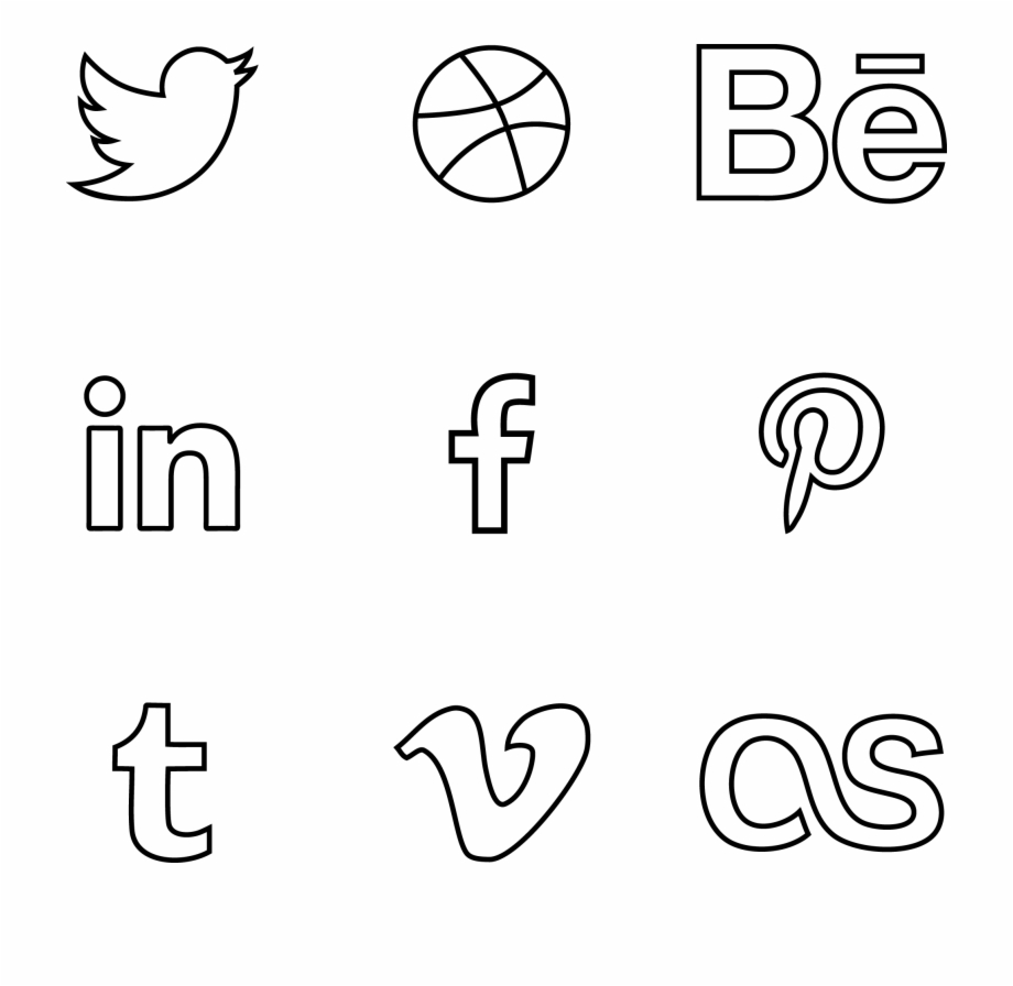 920x896 Free Vector Social Media Outline Icons