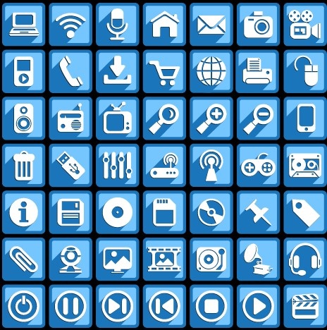 464x468 Creative White Social Icons Vector Graphic Free Vector