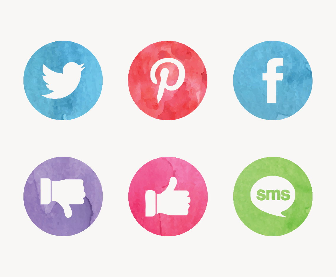 1136x936 Free Watercolor Social Media Vector Icons Vector Art Graphics