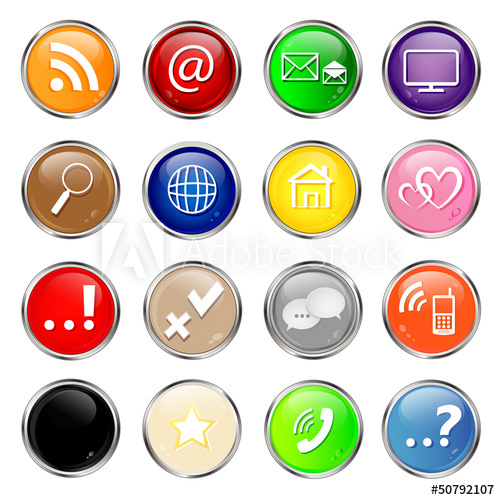 500x500 Set Of Social Media Glossy Buttons Vector