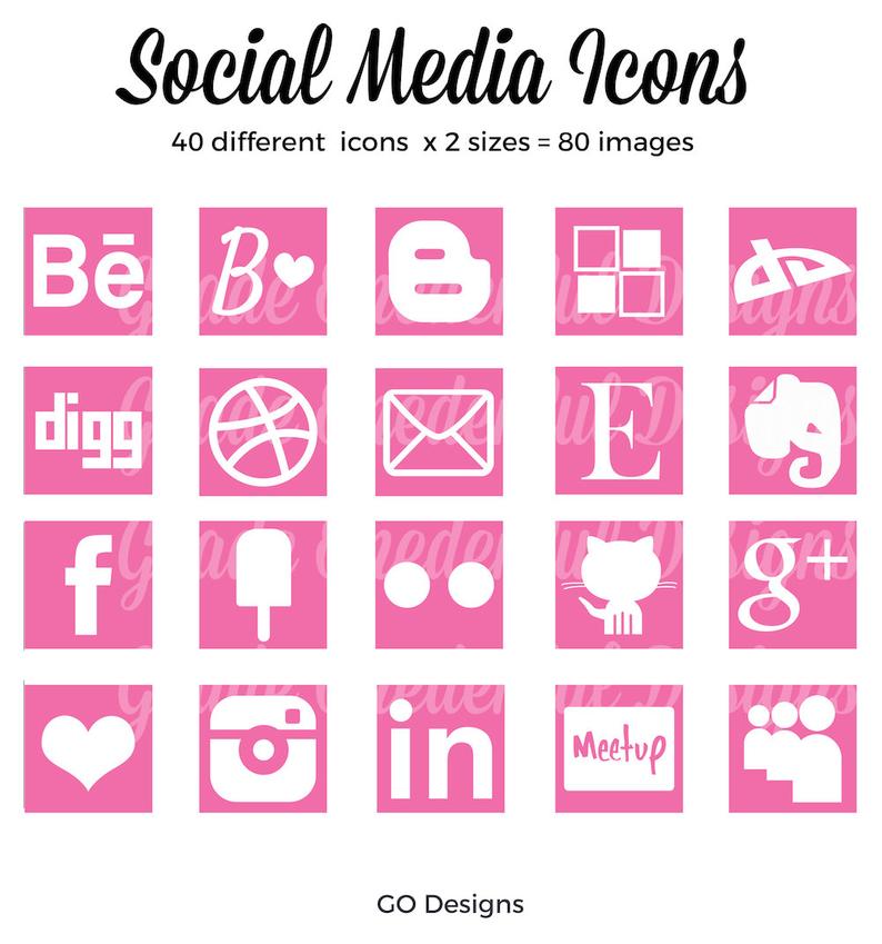 794x849 Social Media Icons Square Social Icons Social Media Buttons Etsy