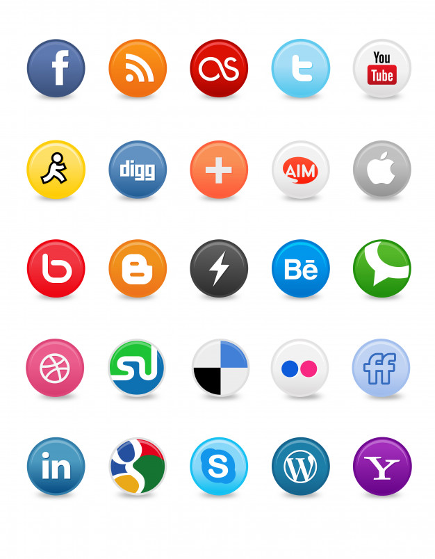 626x804 Social Media Buttons Vector Premium Download