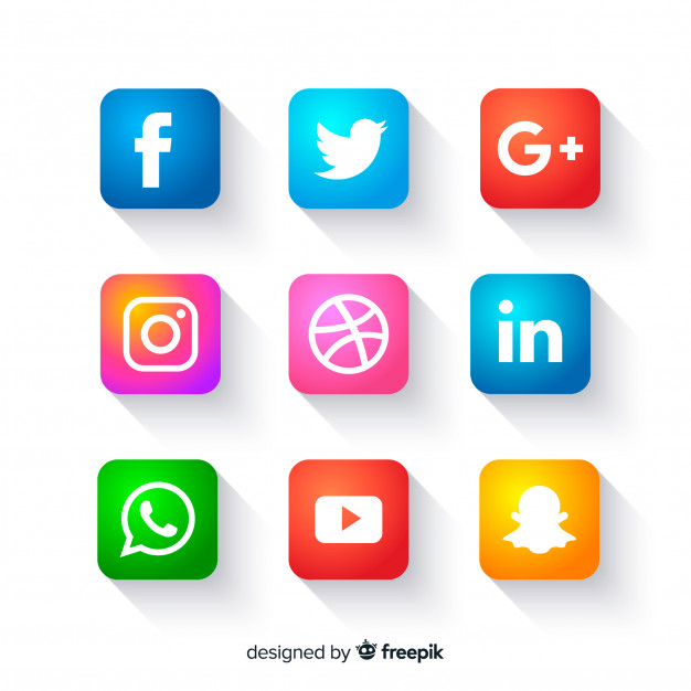 626x626 Social Media Icons Buttons Vector Free Download