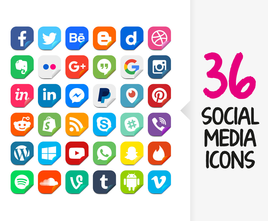 Social Media Icons Pack Vector Art Graphics 1136x936 Social Media Icons Pack Vector Art Graphics