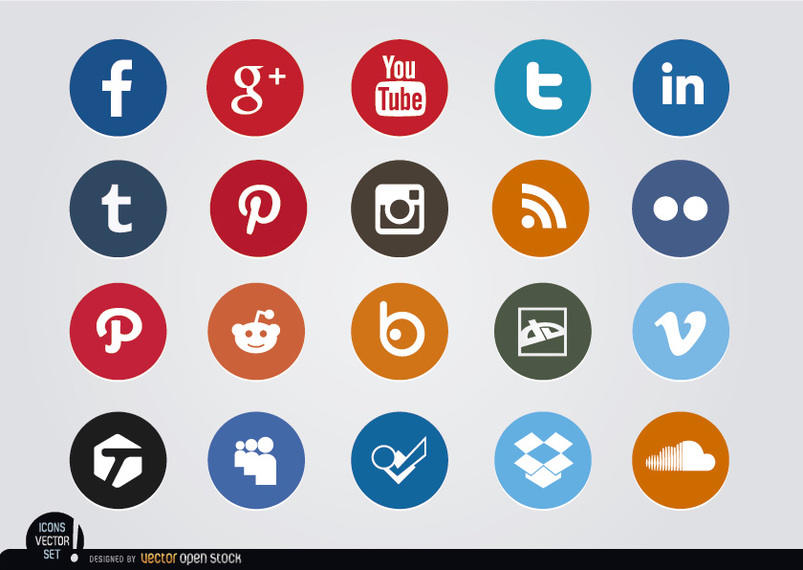 Social Media Circle Icons Pack 803x570 Social Media Circle Icons Pack