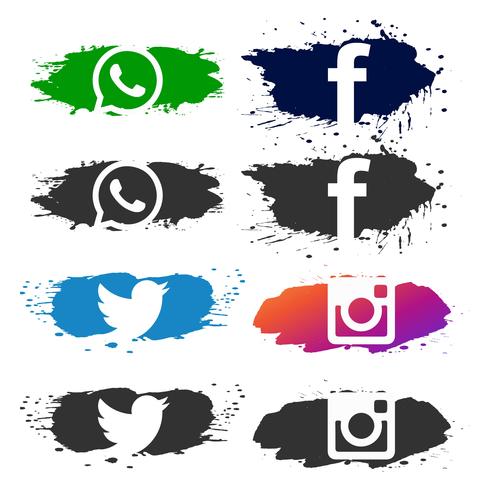 490x490 Abstract Social Media Icon Set Vector