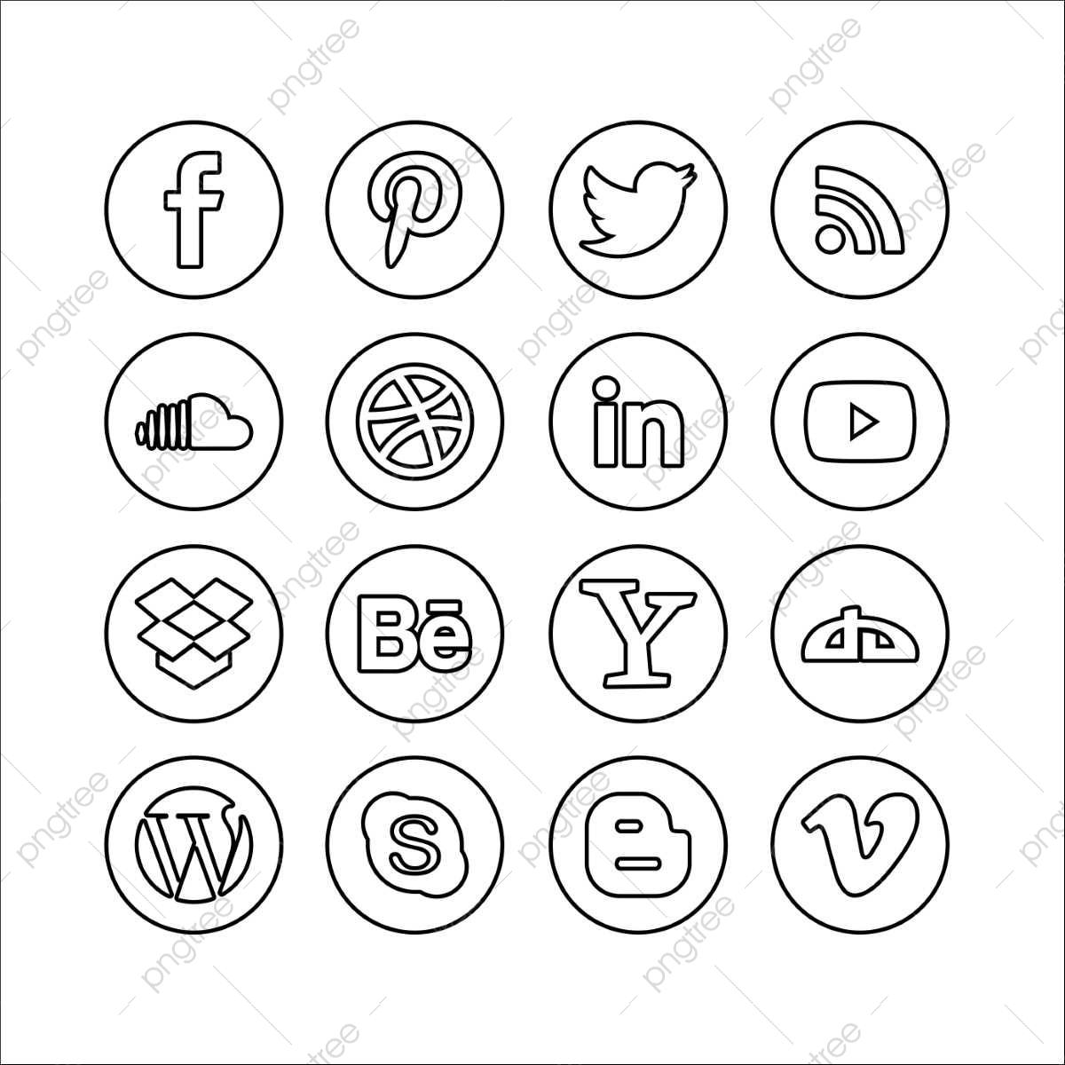 1200x1200 Social Media Icons Set Vector, Social, Media, Icon Png And Vector