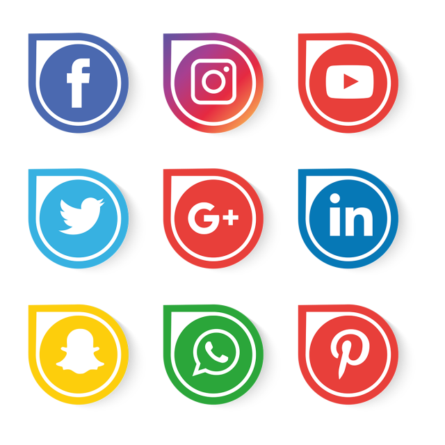 640x640 Social Media Icons Set Vector, Social Media Icons, Social Media