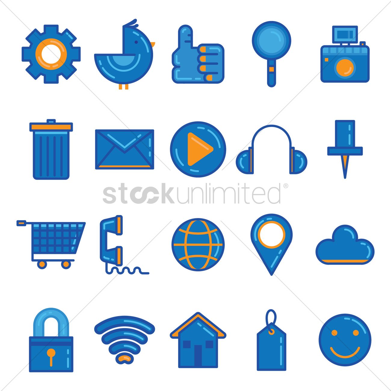 1300x1300 Social Media Icon Set Vector Image