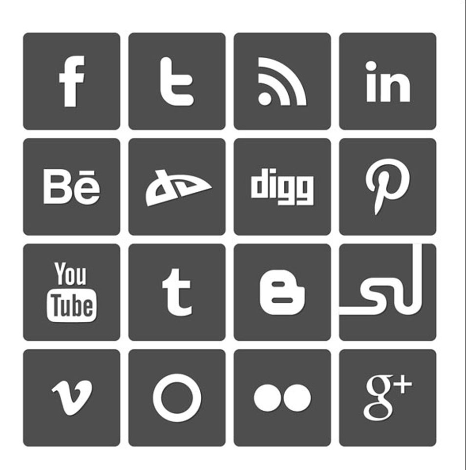 954x961 High Quality Free Social Media Icon Sets