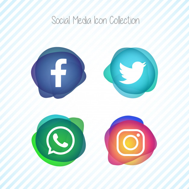 626x626 Creative Memephis Fluid Social Media Icons Set Vector Free Download