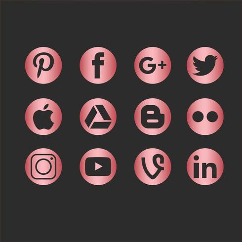 490x490 Vector Social Media Icon Set