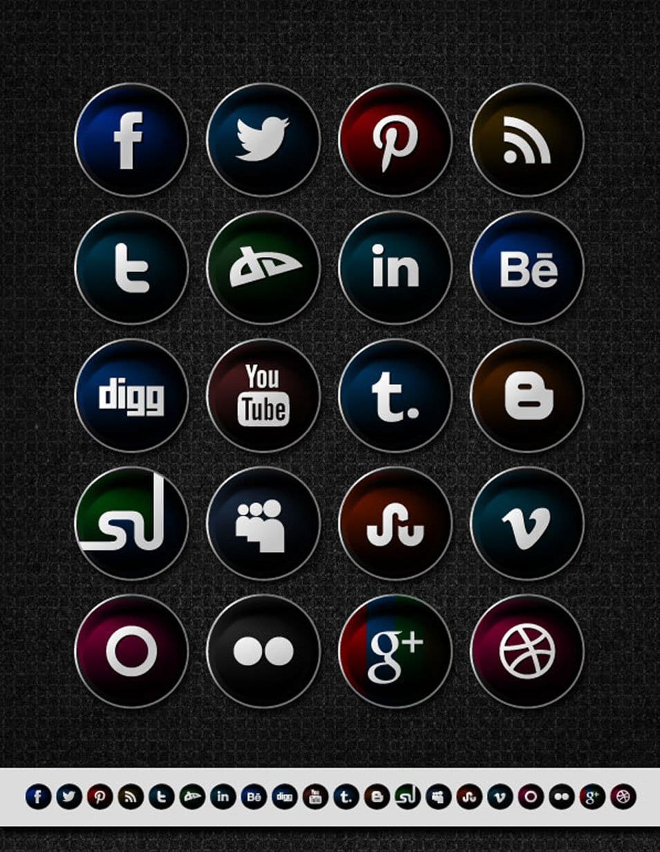 954x1231 High Quality Free Social Media Icon Sets