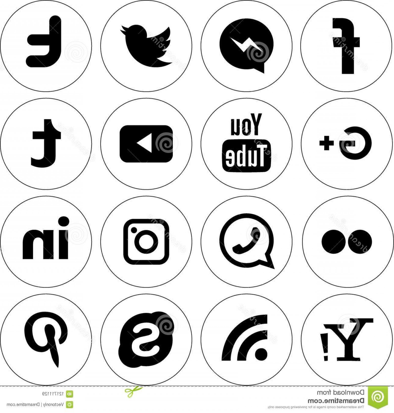 Social Media Icons Black Vector at Vectorified.com | Collection of ...