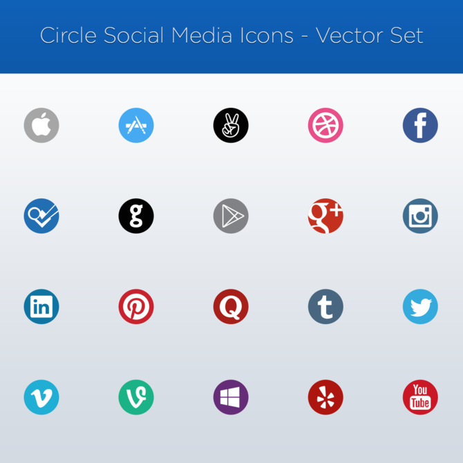 670x670 Circle Social Media Icons
