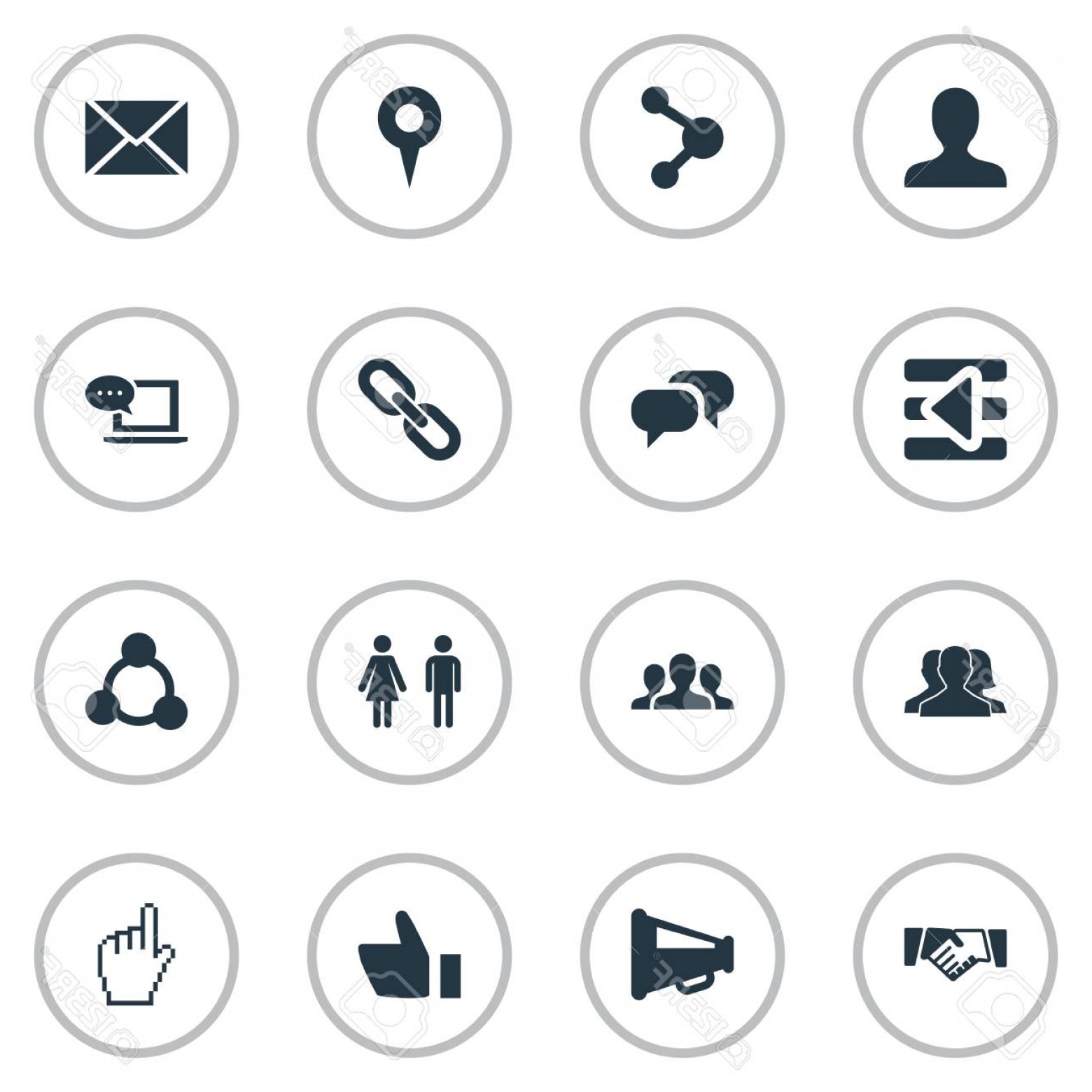 1560x1560 Photostock Vector Vector Illustration Set Of Simple Social Media