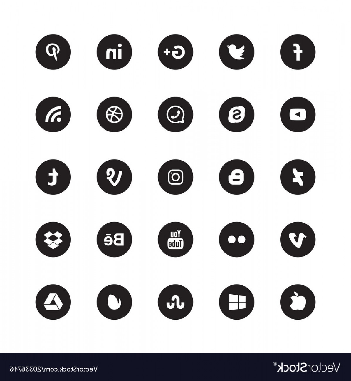 1195x1296 Social Media Black Circular Icons Vector Cqrecords