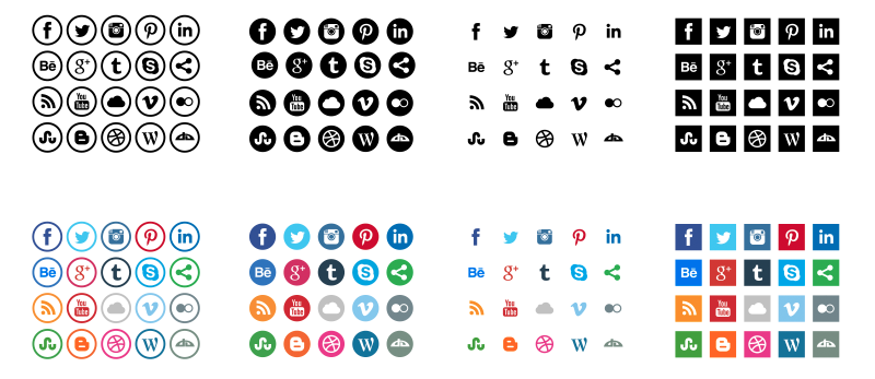 800x347 Free, High Quality Social Media Icon Sets