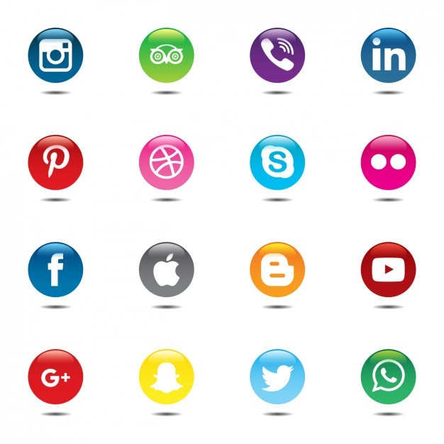 626x626 Colorful And Circular Set Of Social Media Icons Vector Free