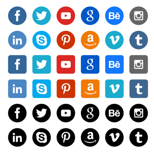 519x512 Free Rounded Social Media Icons Vector