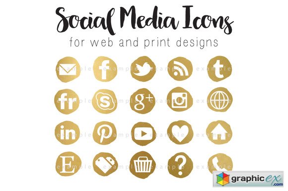 580x385 Social Media Icons Gold Nugget Free Download Vector Stock Image