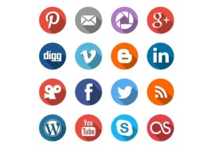 300x210 Round Social Media Icons Vector Set