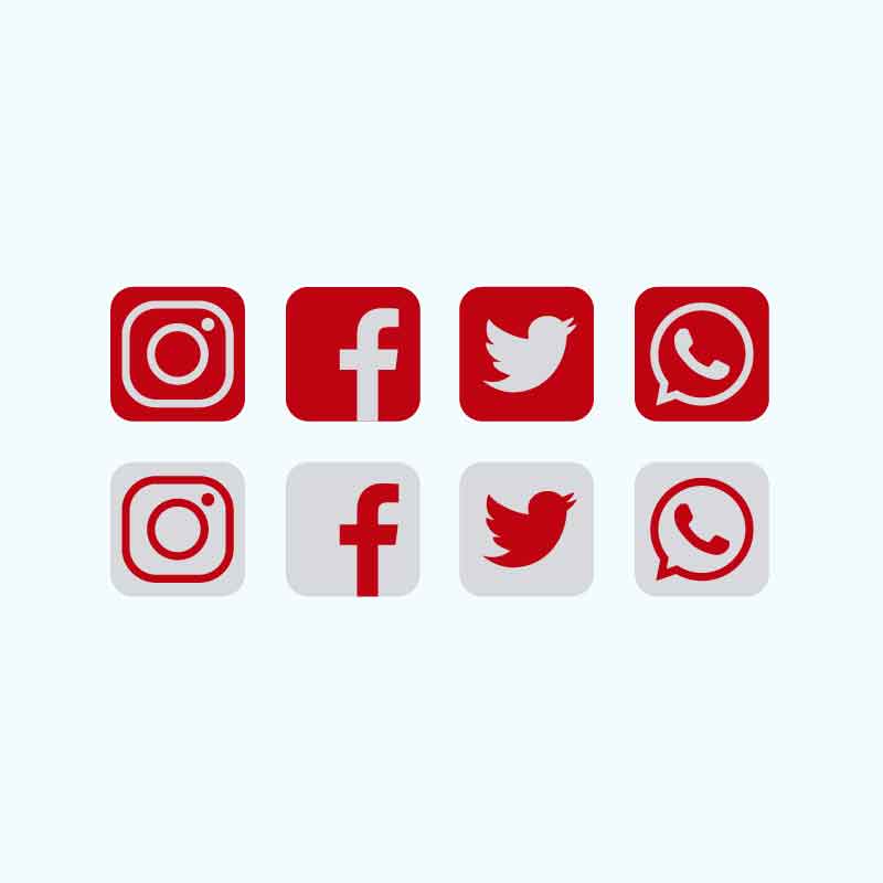 Red Social Media Icons Collection Free Vector Download 800x800 Red Social Media Icons Collection Free Vector Download
