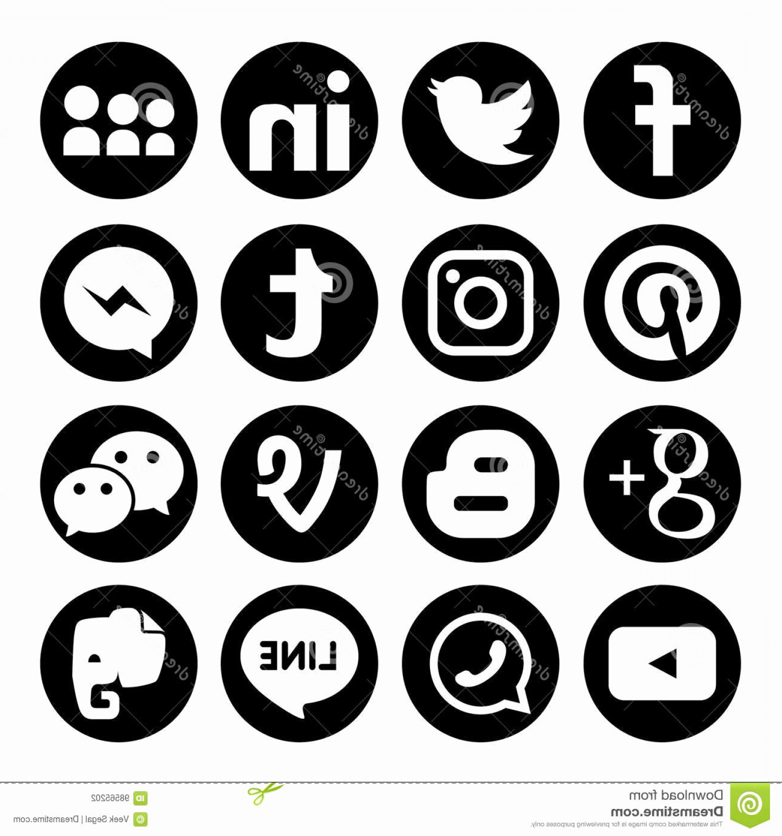 Social Media Icons Vector at Vectorified.com | Collection of Social ...