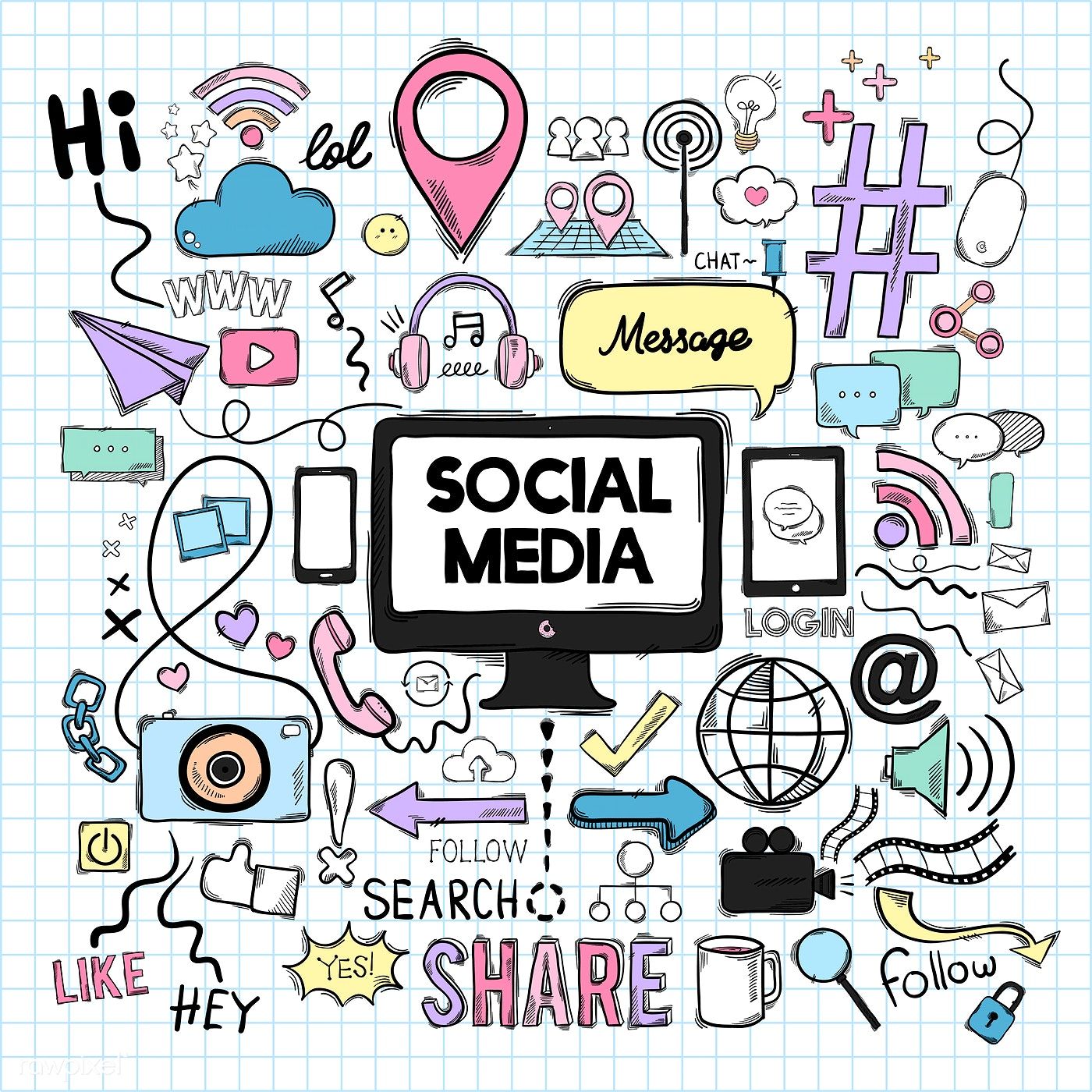 Vector Set Of Social Media Icons Free Image 1400x1400 Vector Set Of Social Media Icons Free Image