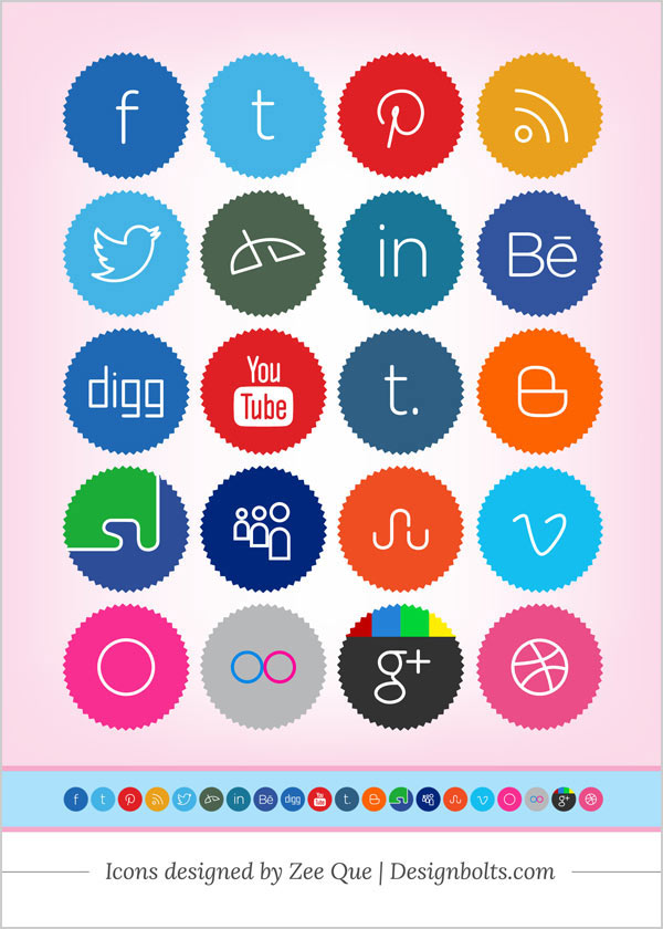 600x840 Free Cute Minimalist Social Media Icons Set