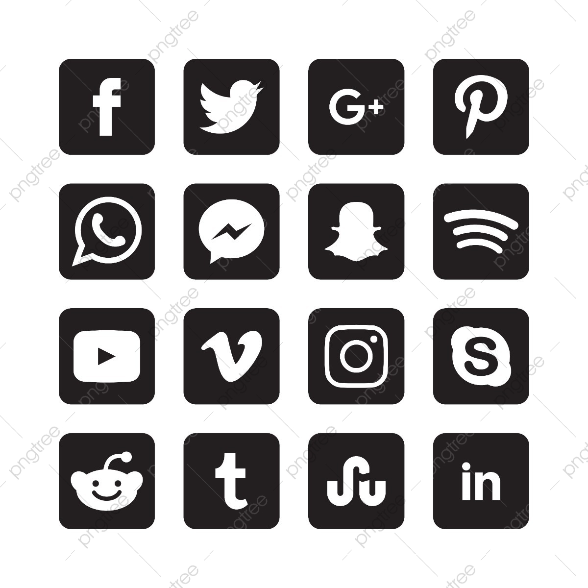 Social Media Icons White Vector at Vectorified.com | Collection of ...