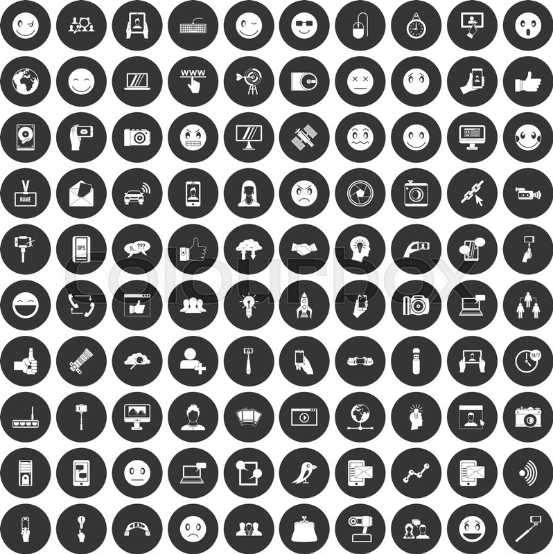 798x800 Social Media Icons Set In Simple Stock Vector Colourbox