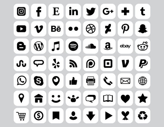 Social Media Icons White Vector at Vectorified.com | Collection of ...