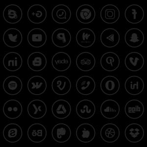 300x300 Vector White Social Media Icons Complete Web Icon Set Hoodamathrun