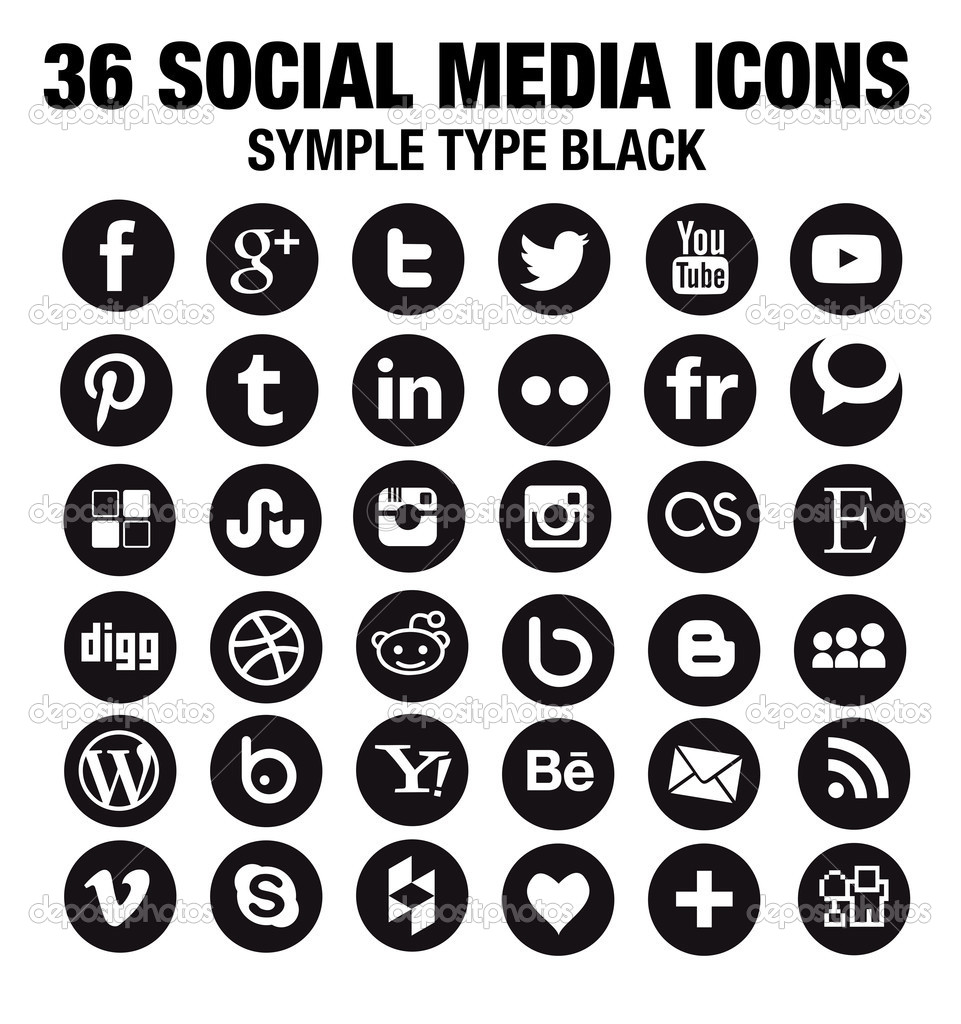 Social Media Icons White Vector at Vectorified.com | Collection of