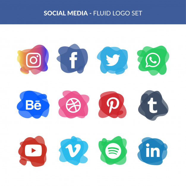Social Media Logo Set In Fluid Style Vector Free Download 626x626 Social Media Logo Set In Fluid Style Vector Free Download