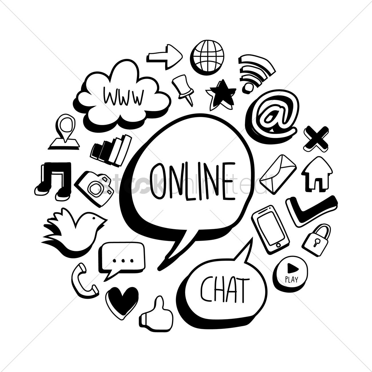 Social Media Icons Vector Image 1300x1300 Social Media Icons Vector Image